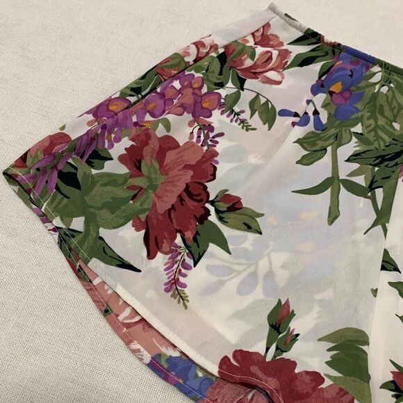 Show Me Your MuMu Sz S high waist floral chiffon zipper pleated pockets shorts - Picture 6 of 10